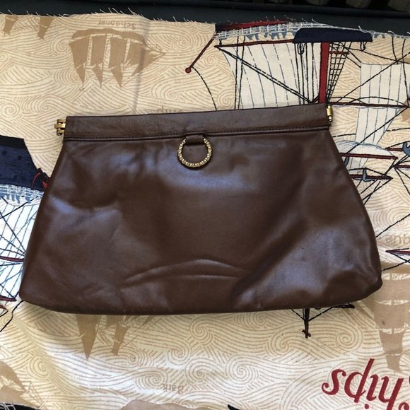 Vintage clutch Tadora brown leather Buffalo NY - Picture 1 of 14